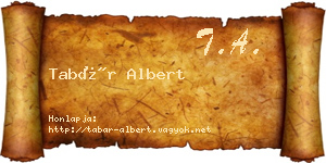Tabár Albert névjegykártya